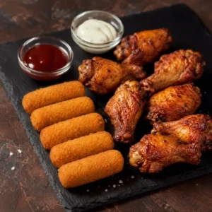 Chickenwings mit Kroketten